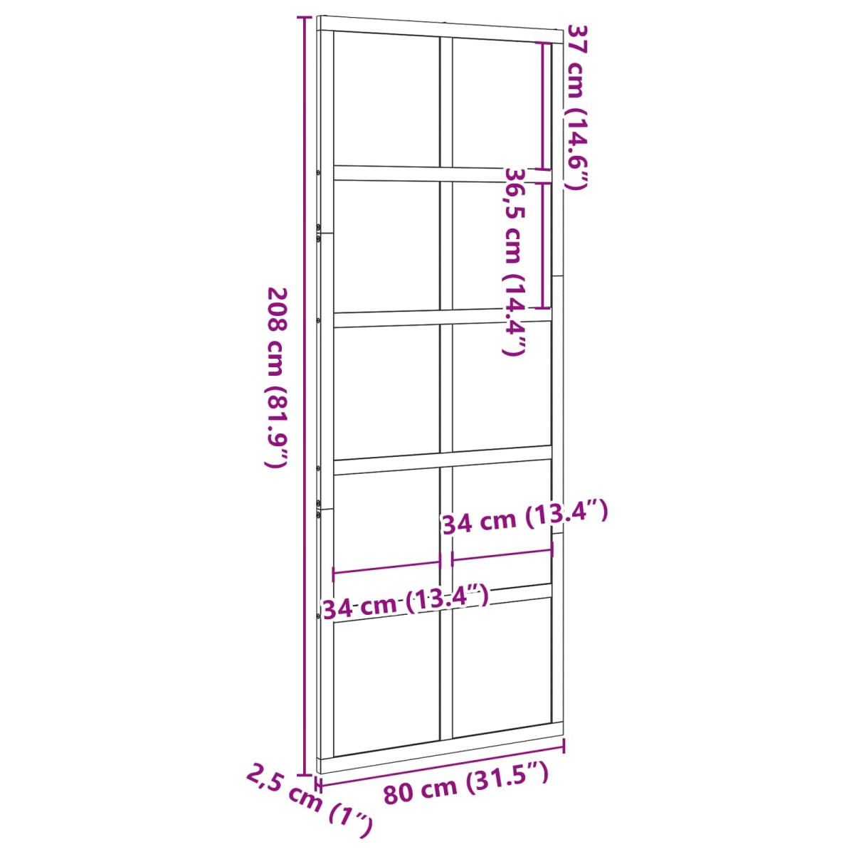 vidaXL Πόρτα αχυρώνα Κερί παλαίωσης 80 x 208 εκ. Μασίφ Ξύλο Πεύκου