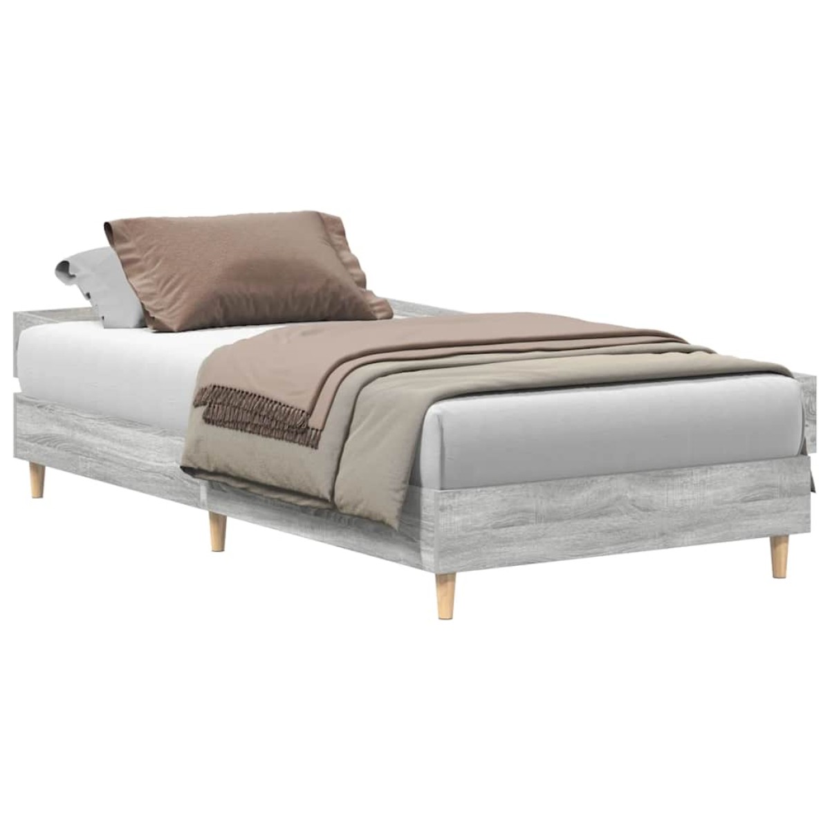vidaXL Πλαίσιο κρεβατιού χωρίς στρώμα Γκρι Sonoma 100x200 cm
