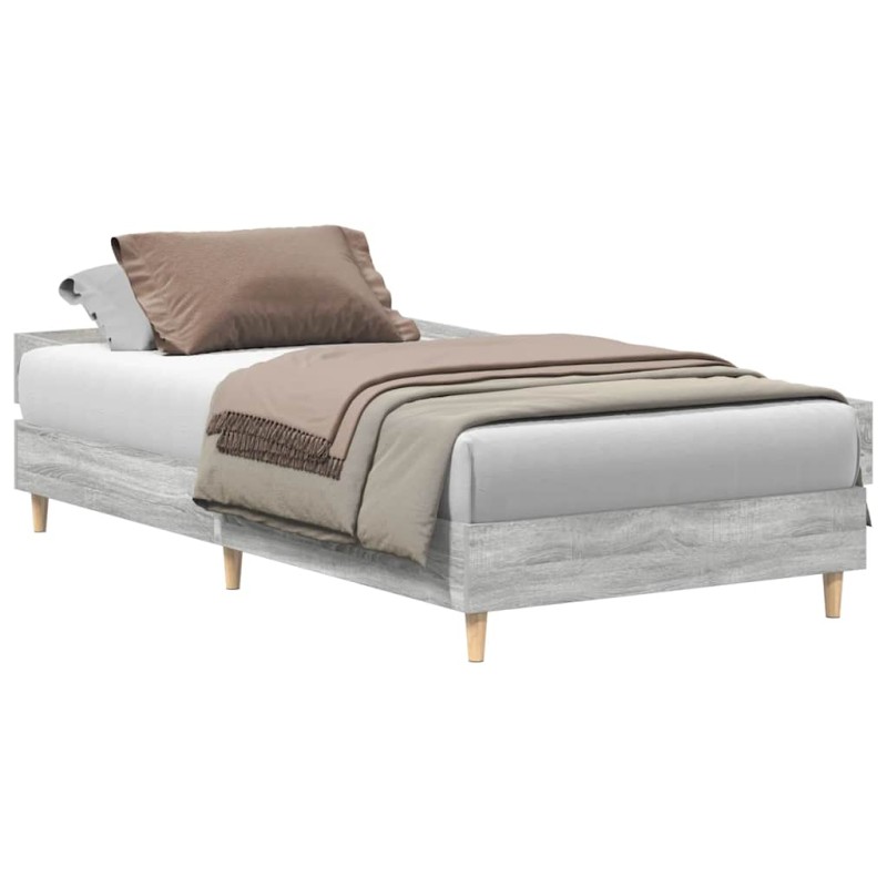 vidaXL Πλαίσιο κρεβατιού χωρίς στρώμα Γκρι Sonoma 100x200 cm