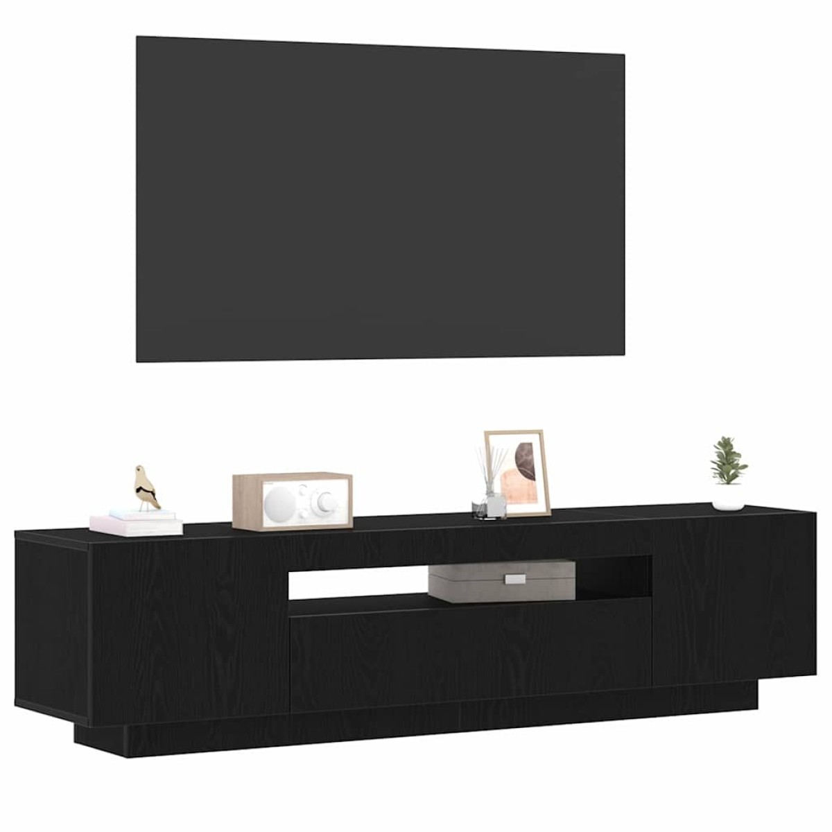 vidaXL Ντουλάπι TV 160 x 35 x 40 εκ. Μαύρο Επεξεργασμένο Ξύλο