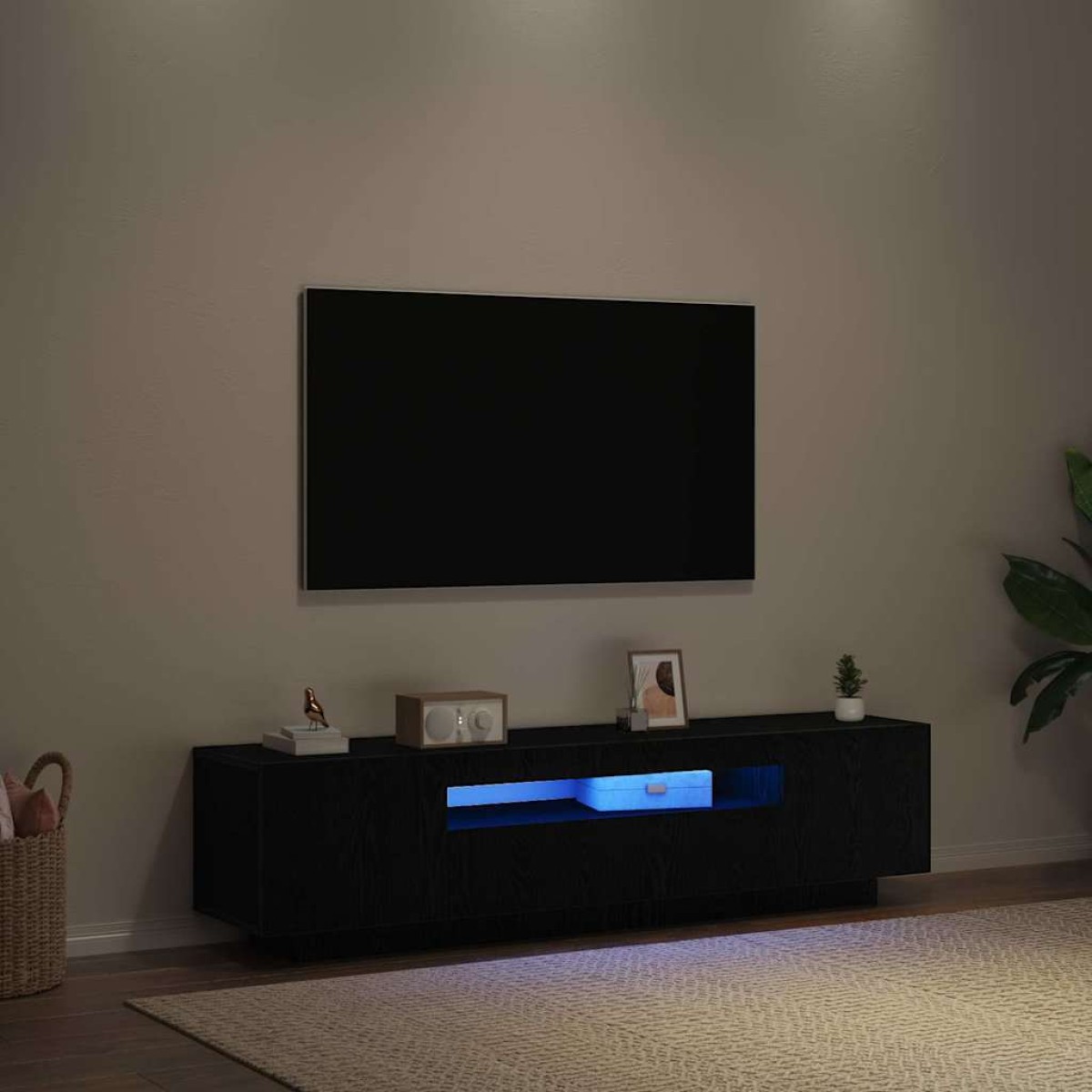 vidaXL Ντουλάπι TV 160 x 35 x 40 εκ. Μαύρο Επεξεργασμένο Ξύλο