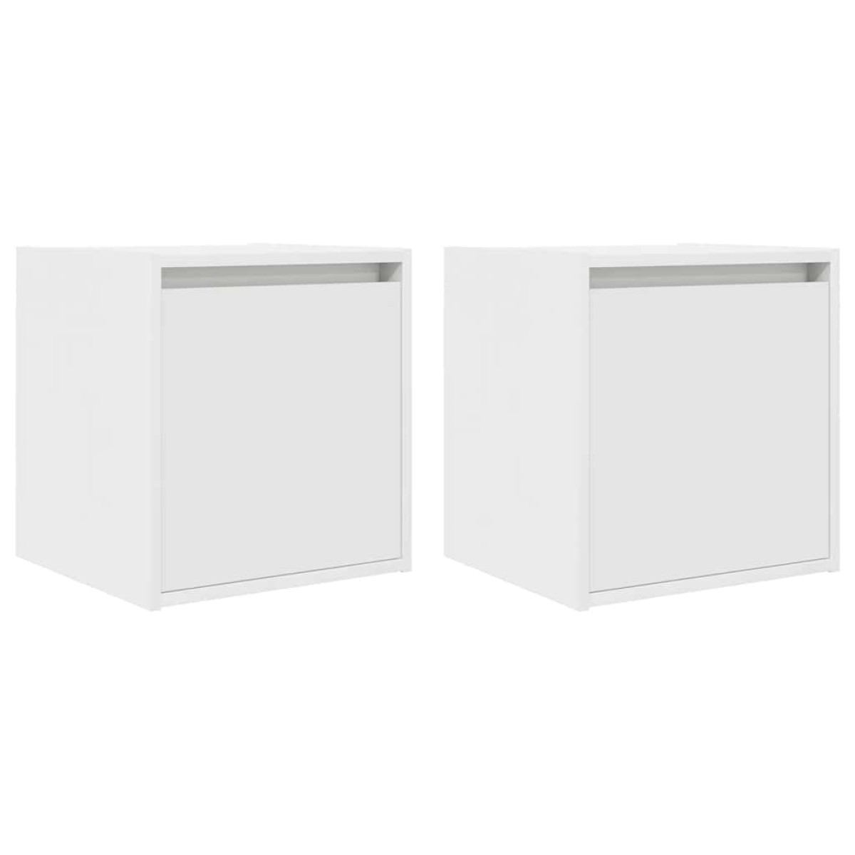 vidaXL Κομοδίνα Επιτοίχια 2 τεμ. Λευκά 38x34x40 εκ.