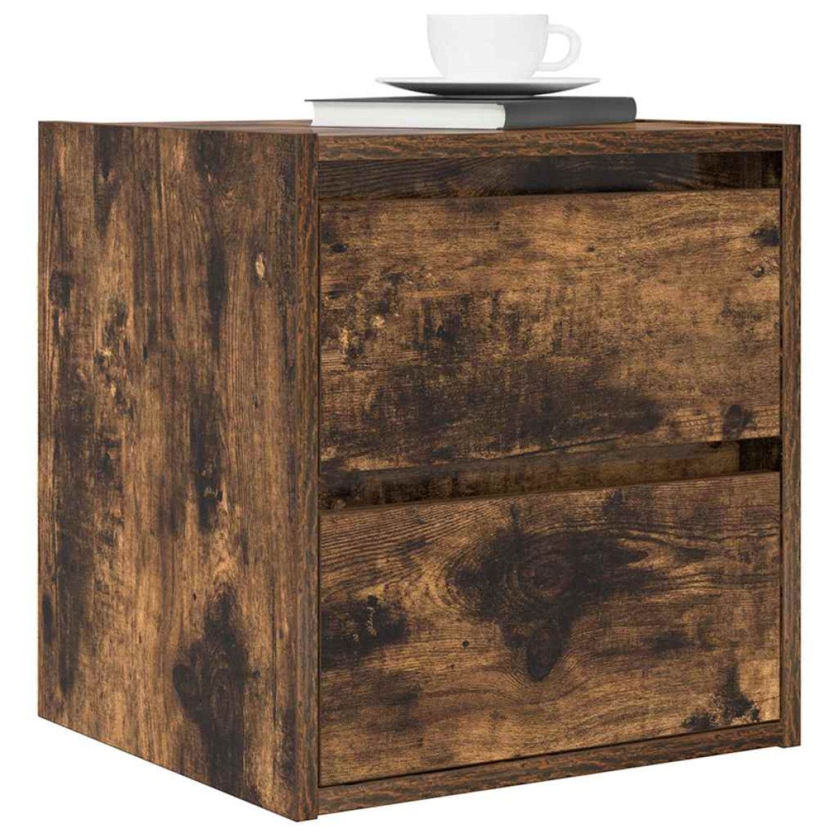 vidaXL Κομοδίνο Επιτοίχιο Καπνιστή Δρυς 38x34x40 εκ.