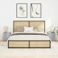 vidaXL Κομοδίνα με φώτα LED 2 τεμάχια Γκρι Sonoma 38x34x50 cm