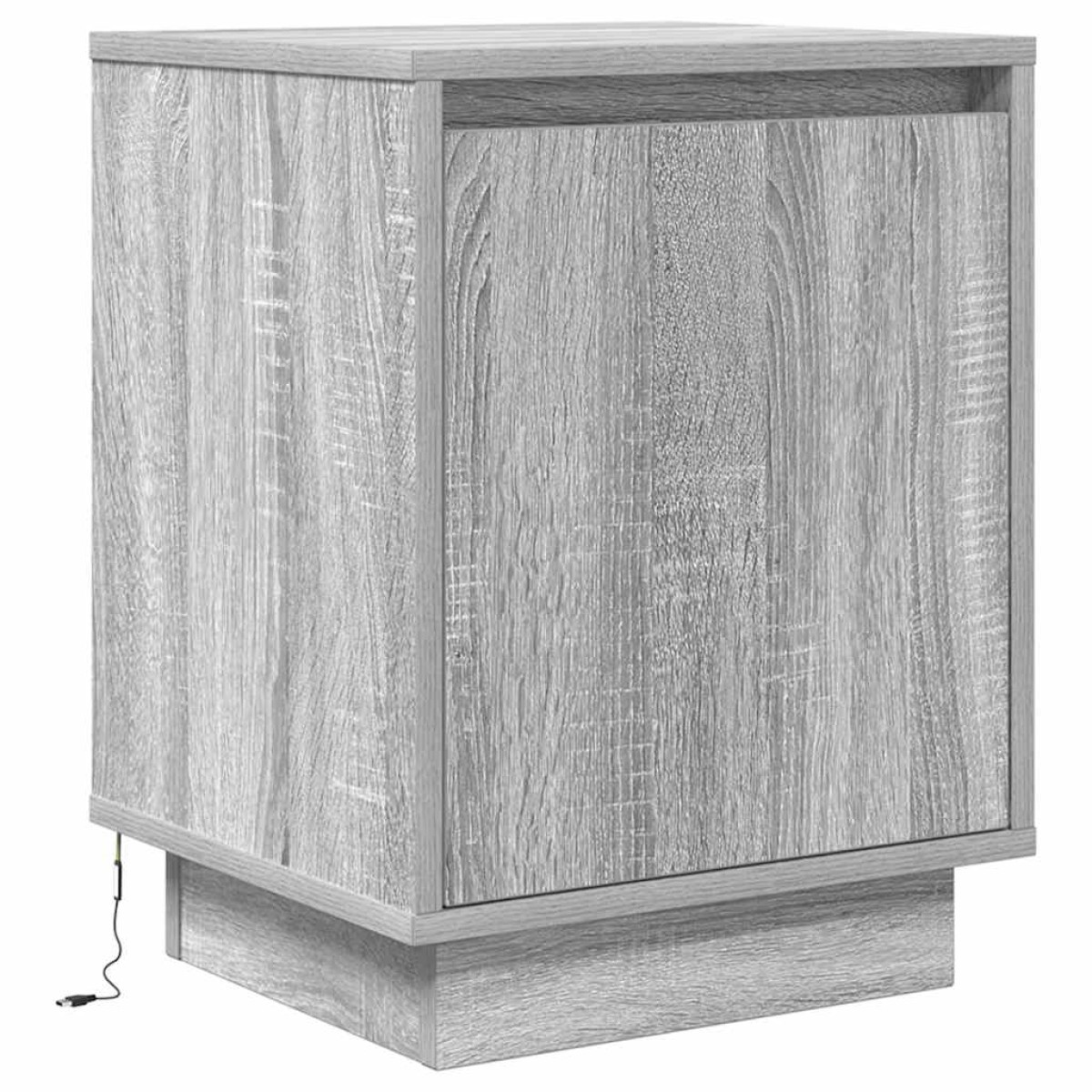 vidaXL Κομοδίνα με φώτα LED 2 τεμάχια Γκρι Sonoma 38x34x50 cm