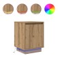 vidaXL Κομοδίνο με φώτα LED Artisan Oak 38x34x50 cm