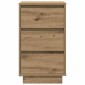 vidaXL Κομοδίνο με φώτα LED Artisan Oak 38x34x65 cm