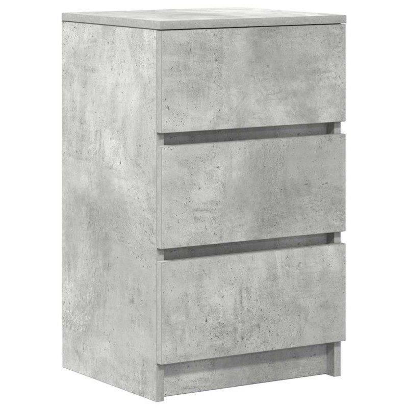 vidaXL Κομοδίνο με 3 συρτάρια Μπετόν Γκρι 39x35x65 εκ.