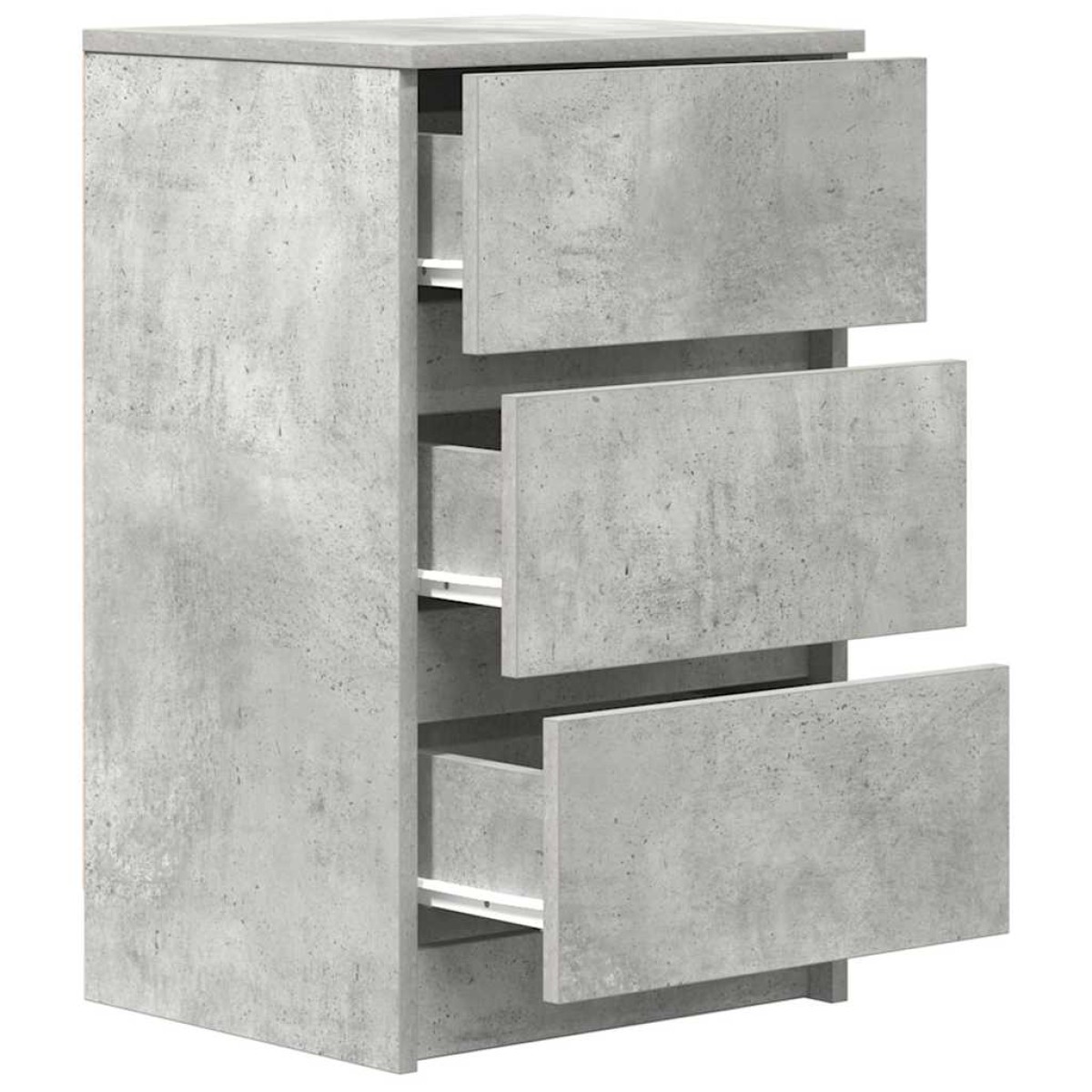 vidaXL Κομοδίνο με 3 συρτάρια Μπετόν Γκρι 39x35x65 εκ.