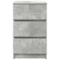 vidaXL Κομοδίνο με 3 συρτάρια Μπετόν Γκρι 39x35x65 εκ.