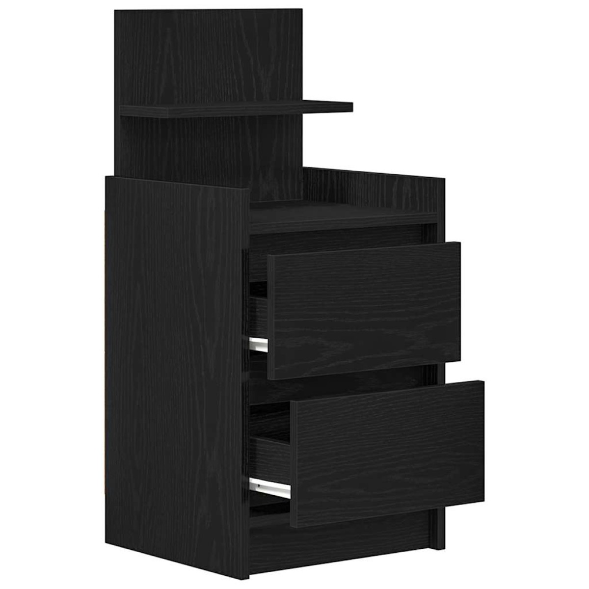 vidaXL Κομοδίνο με 2 συρτάρια Μαύρο 38x34x80 εκ.
