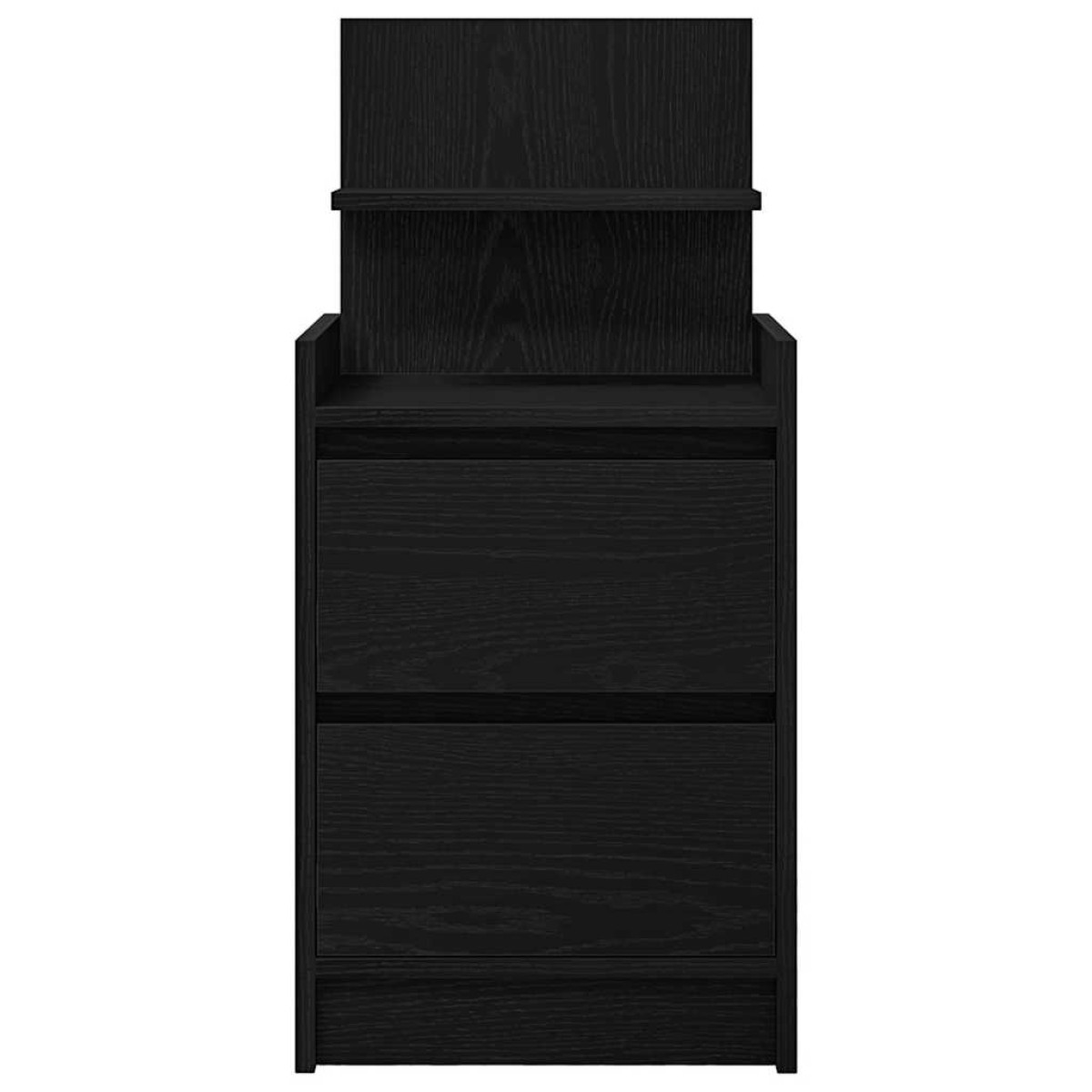 vidaXL Κομοδίνο με 2 συρτάρια Μαύρο 38x34x80 εκ.