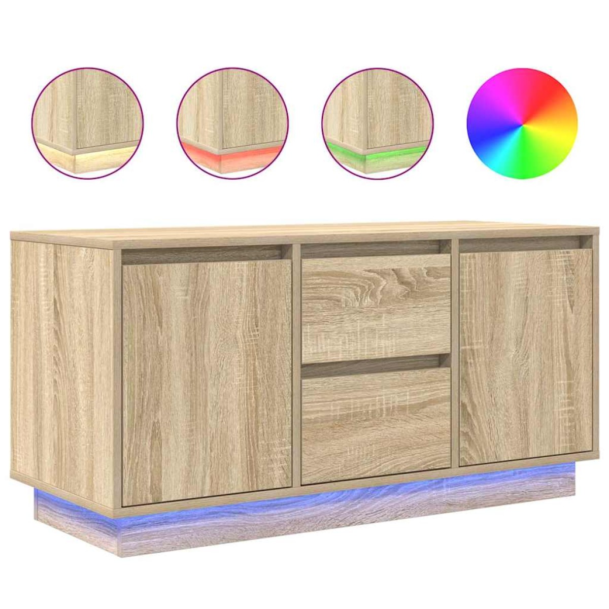 vidaXL Έπιπλο Τηλεόρασης με LED Sonoma Δρυς 100x41x50 εκ.