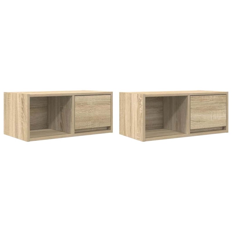 vidaXL Έπιπλα Τηλεόρασης 2 τεμ. 60x31x25,5 εκ. Επεξεργασμένο Ξύλο
