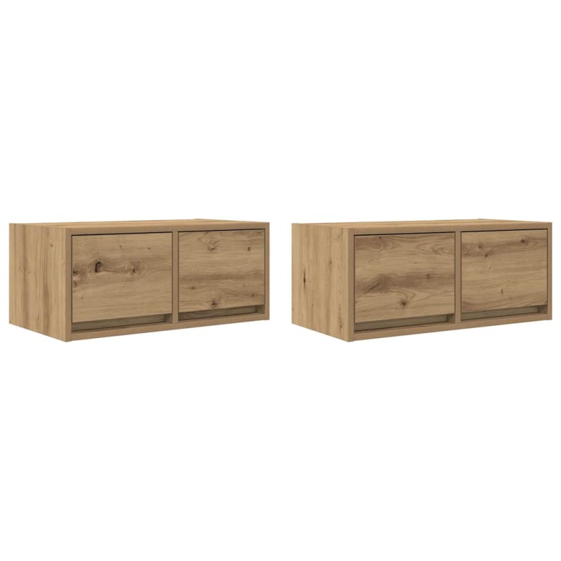 vidaXL Έπιπλα Τηλεόρασης 2 τεμ. 60x31x25,5 εκ. Επεξεργασμένο Ξύλο