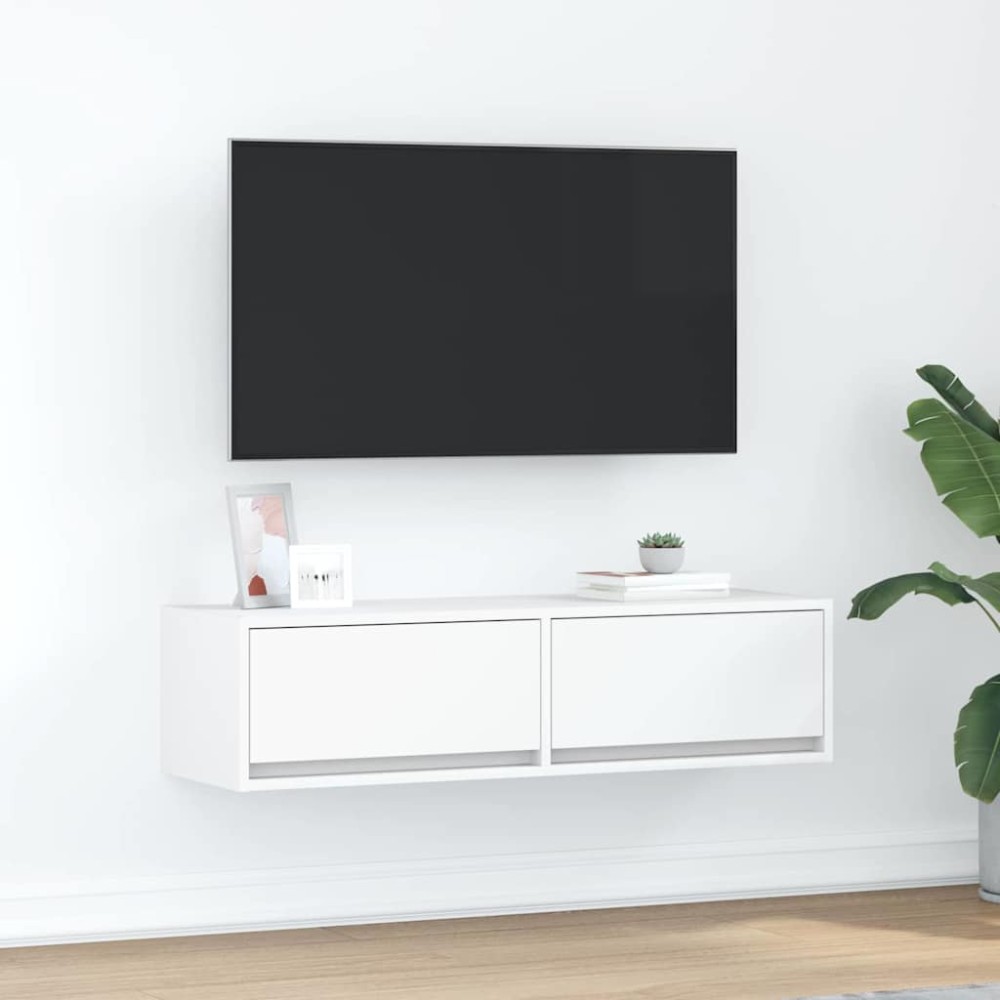 vidaXL Ντουλάπι TV 100 x 31 x 25,5 εκ. Λευκό Επεξεργασμένο ξύλο