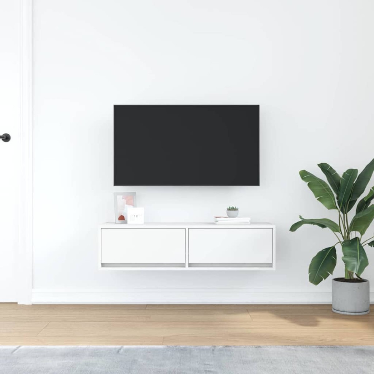vidaXL Ντουλάπι TV 100 x 31 x 25,5 εκ. Λευκό Επεξεργασμένο ξύλο