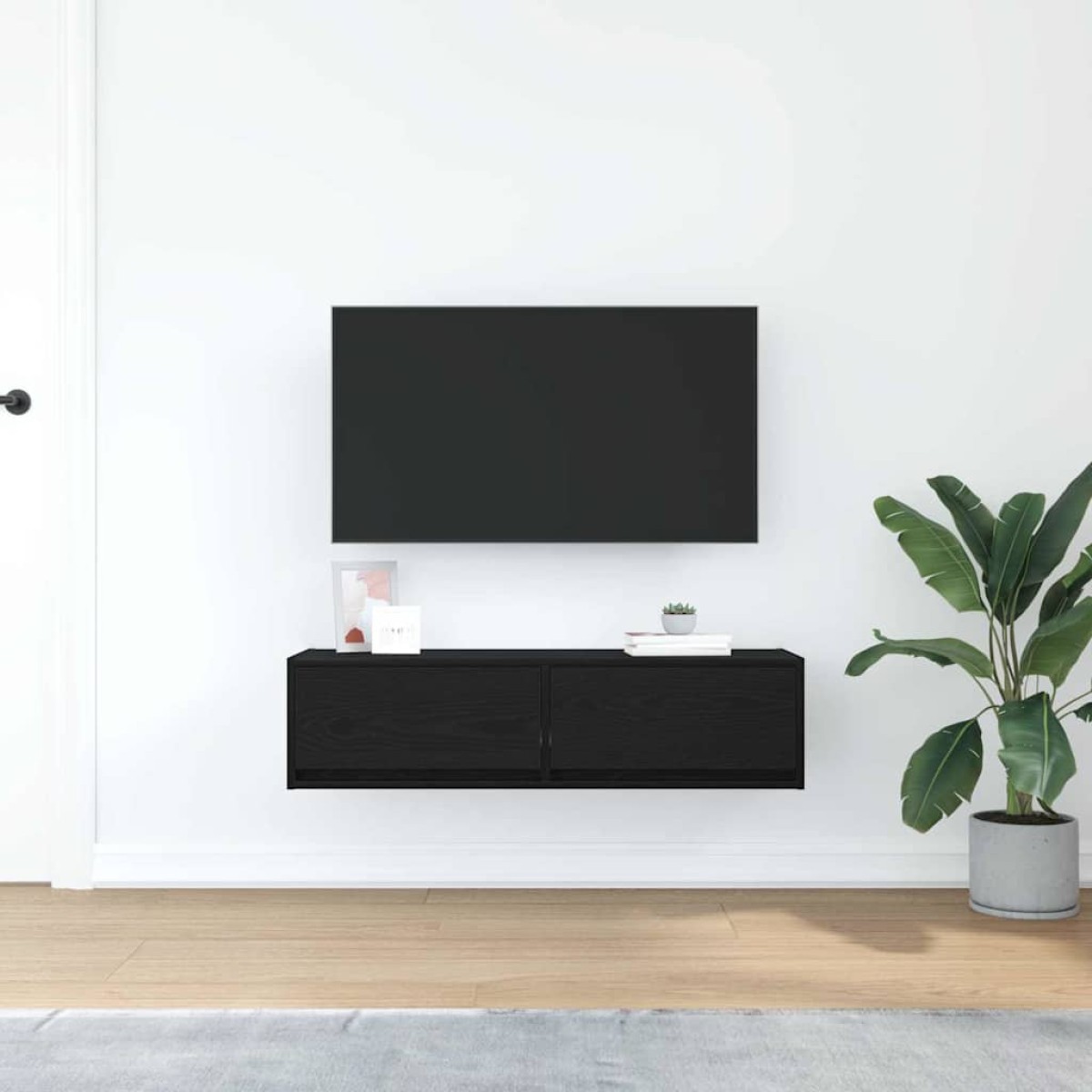 vidaXL Ντουλάπι TV 100 x 31 x 25,5 εκ. Μαύρη δρυς Επεξεργασμένο ξύλο