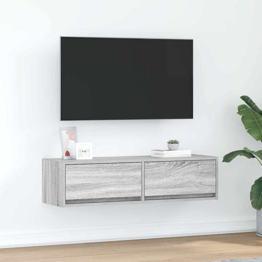vidaXL Ντουλάπι TV 100 x 31 x 25,5 εκ. Γκρι sonoma Επεξεργασμένο ξύλο