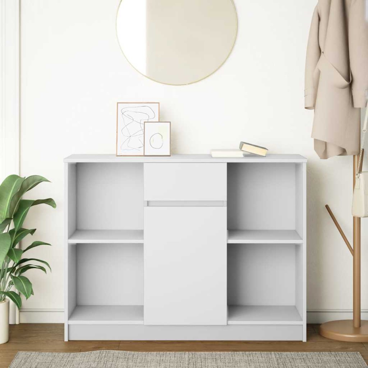 vidaXL Συρταριέρα με Συρτάρια Λευκή 101x35x76 εκ. από Επεξ. Ξύλο