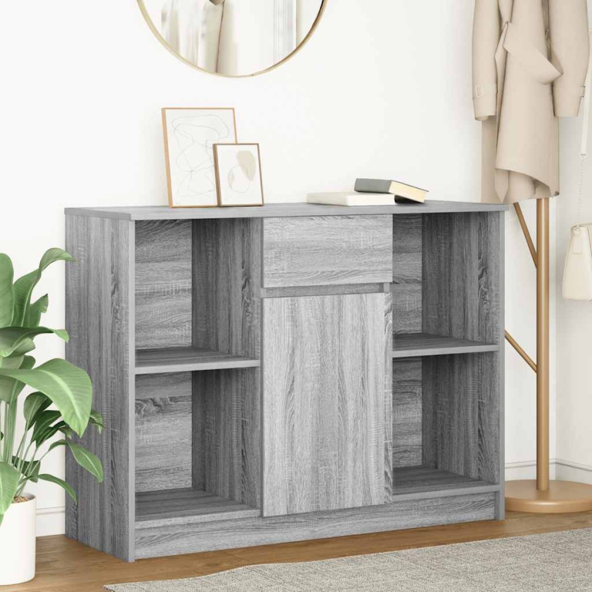 vidaXL Συρταριέρα με Συρτάρια Γκρι Sonoma 101x35x76 εκ. από Επεξ. Ξύλο