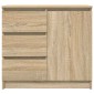 vidaXL Συρταριέρα με Συρτάρια Sonoma Δρυς 71x35x65 εκ. από Επεξ. Ξύλο