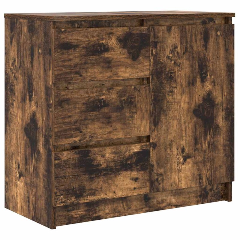 vidaXL Συρταριέρα με Συρτάρια Καπνιστή Δρυς 71x35x65 εκ. Επεξ. Ξύλο