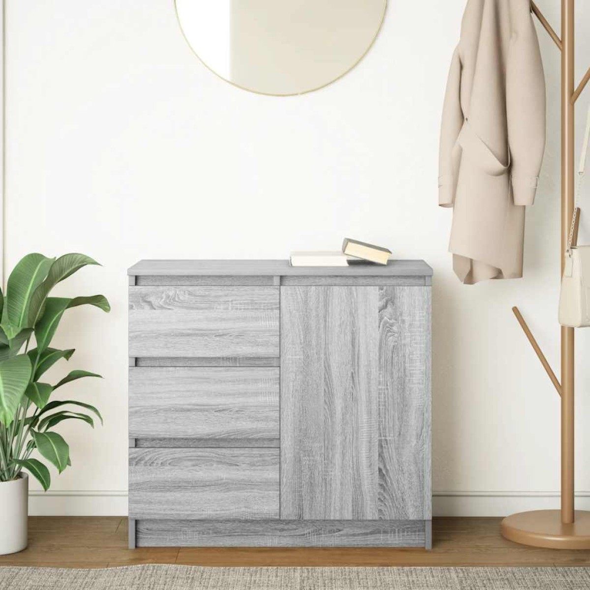 vidaXL Συρταριέρα με Συρτάρια Γκρι Sonoma 71x35x65 εκ. από Επεξ. Ξύλο