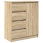 vidaXL Συρταριέρα με Συρτάρια Sonoma Δρυς 71x35x84 εκ. από Επεξ. Ξύλο