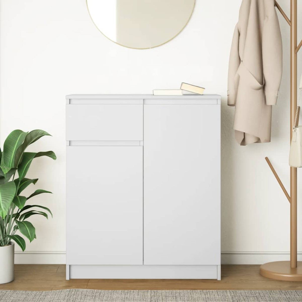 vidaXL Συρταριέρα με Συρτάρια Λευκή 71x35x84 εκ. από Επεξ. Ξύλο