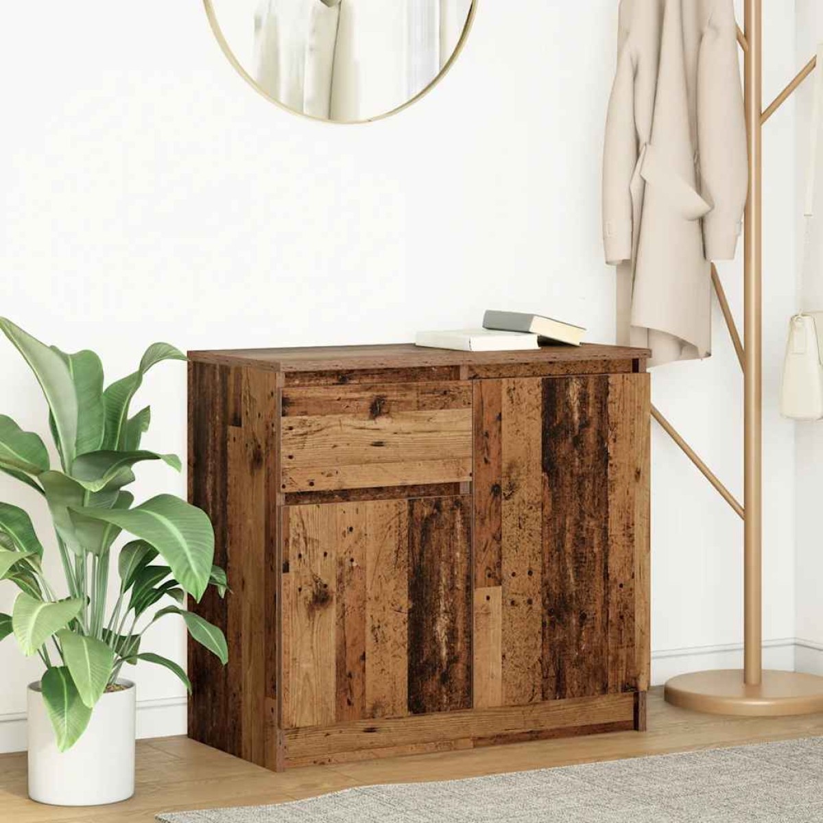 vidaXL Συρταριέρα με Συρτάρια Παλαιό ξύλο 71x35x65 εκ. από Επεξ. Ξύλο