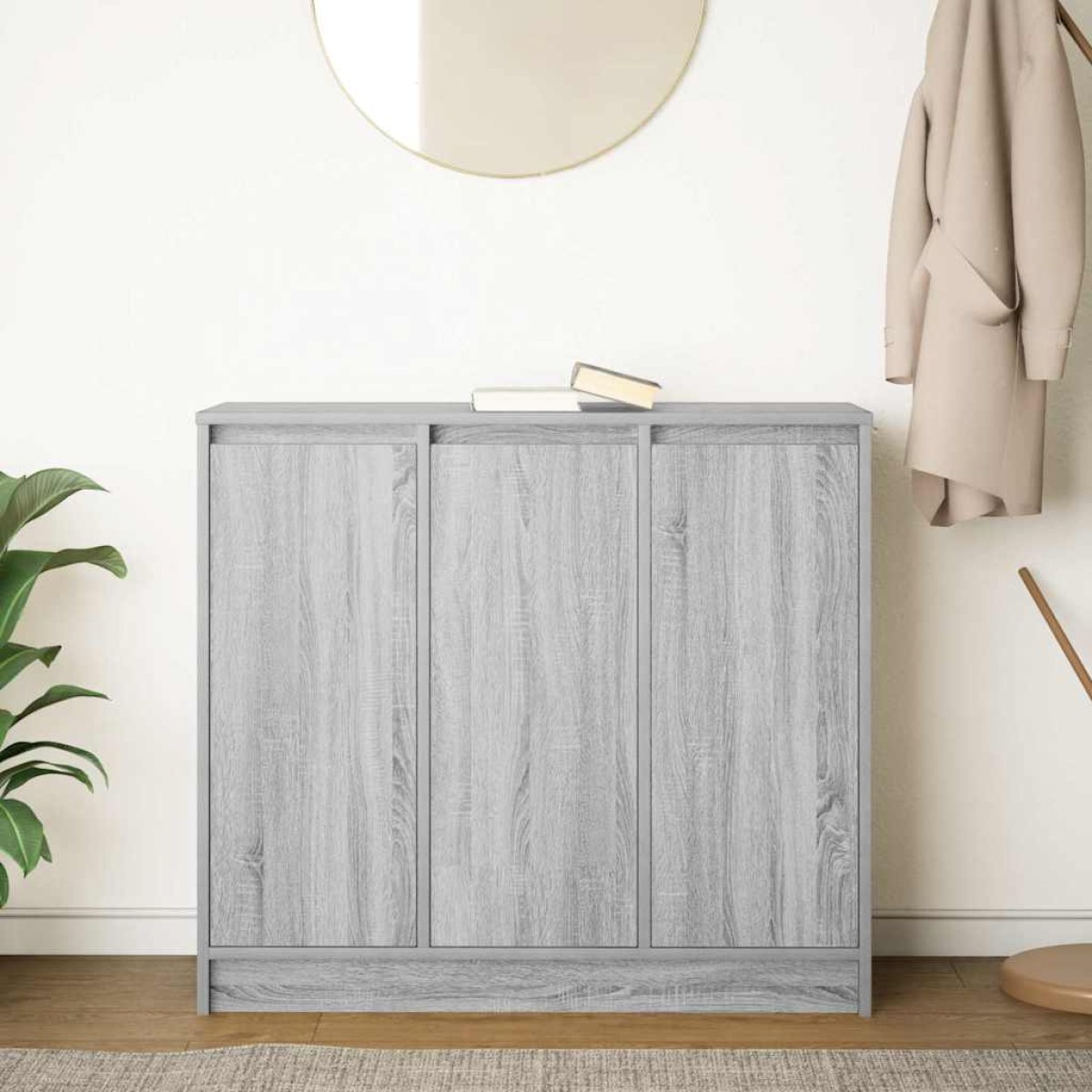 vidaXL Συρταριέρα Γκρι Sonoma 85x34x76 εκ. Ξύλινο μηχανουργικό ξύλο