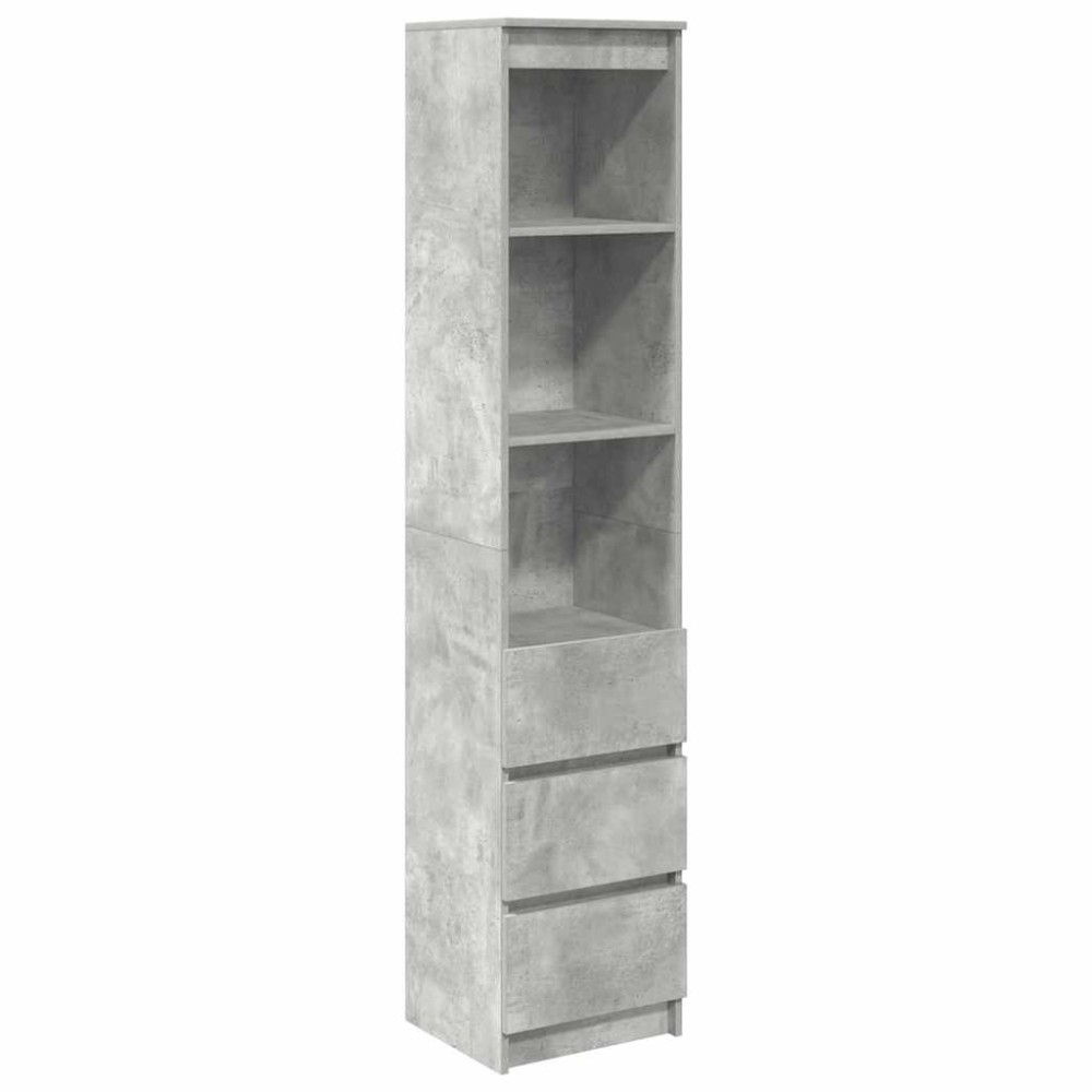 vidaXL Ντουλάπι Γκρι Σκυροδέματος 37,5x35x180 εκ. Επεξεργασμένο Ξύλο