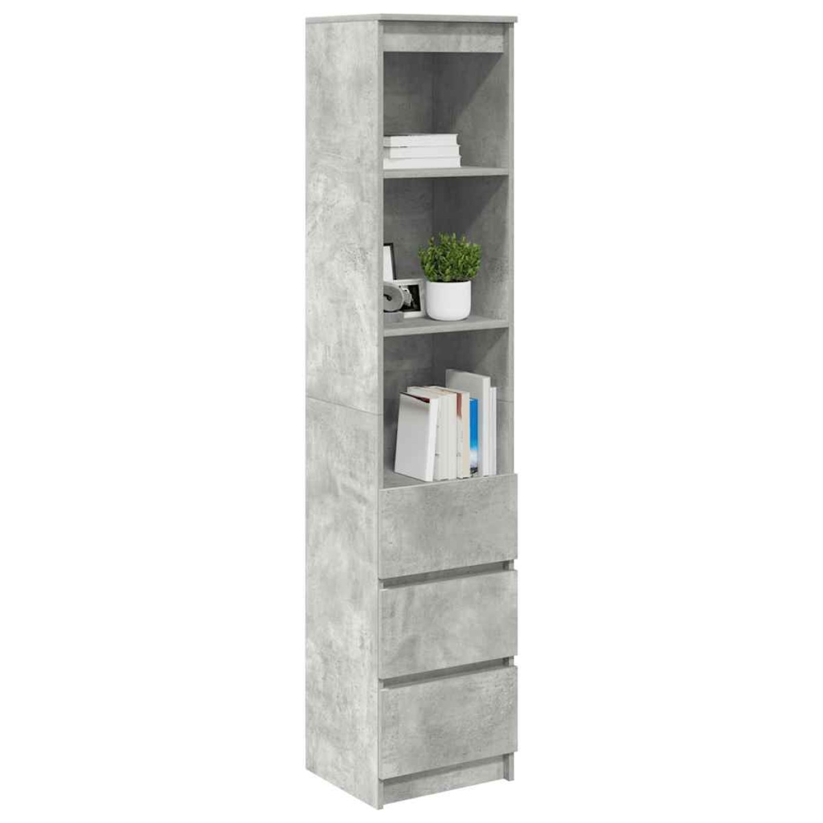 vidaXL Ντουλάπι Γκρι Σκυροδέματος 37,5x35x180 εκ. Επεξεργασμένο Ξύλο