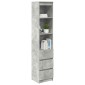 vidaXL Ντουλάπι Γκρι Σκυροδέματος 37,5x35x180 εκ. Επεξεργασμένο Ξύλο