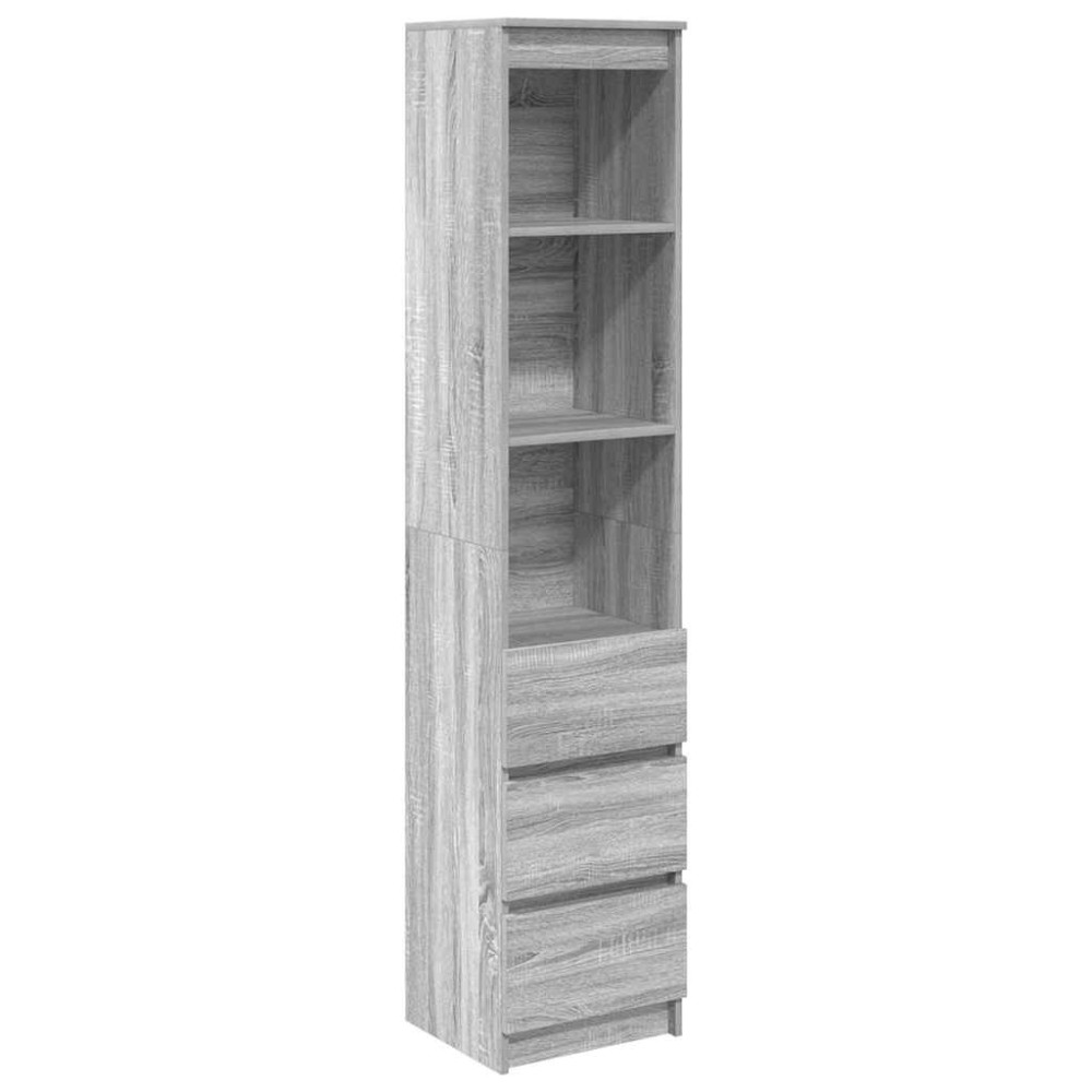 vidaXL Ντουλάπι Γκρι Sonoma 37,5x35x180 εκ. Επεξεργασμένο Ξύλο