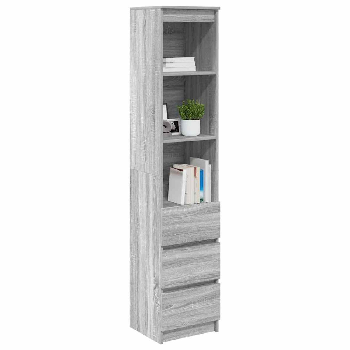 vidaXL Ντουλάπι Γκρι Sonoma 37,5x35x180 εκ. Επεξεργασμένο Ξύλο