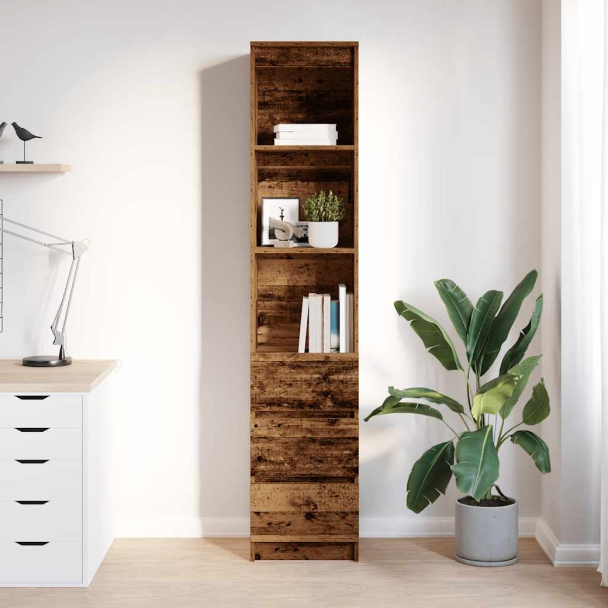 vidaXL Ντουλάπι Όψη Παλαιού Ξύλου 37,5x35x180 εκ. Επεξεργασμένο Ξύλο
