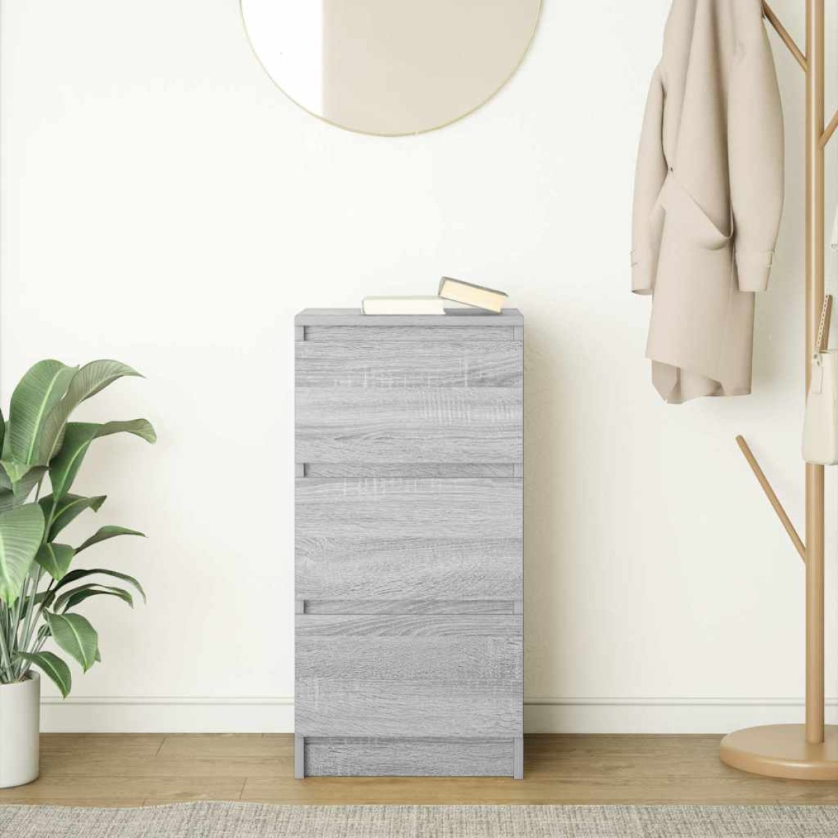 vidaXL Ντουλάπι Γκρι Sonoma 37,5x35x76 εκ. Ξύλινο μηχανουργικό ξύλο