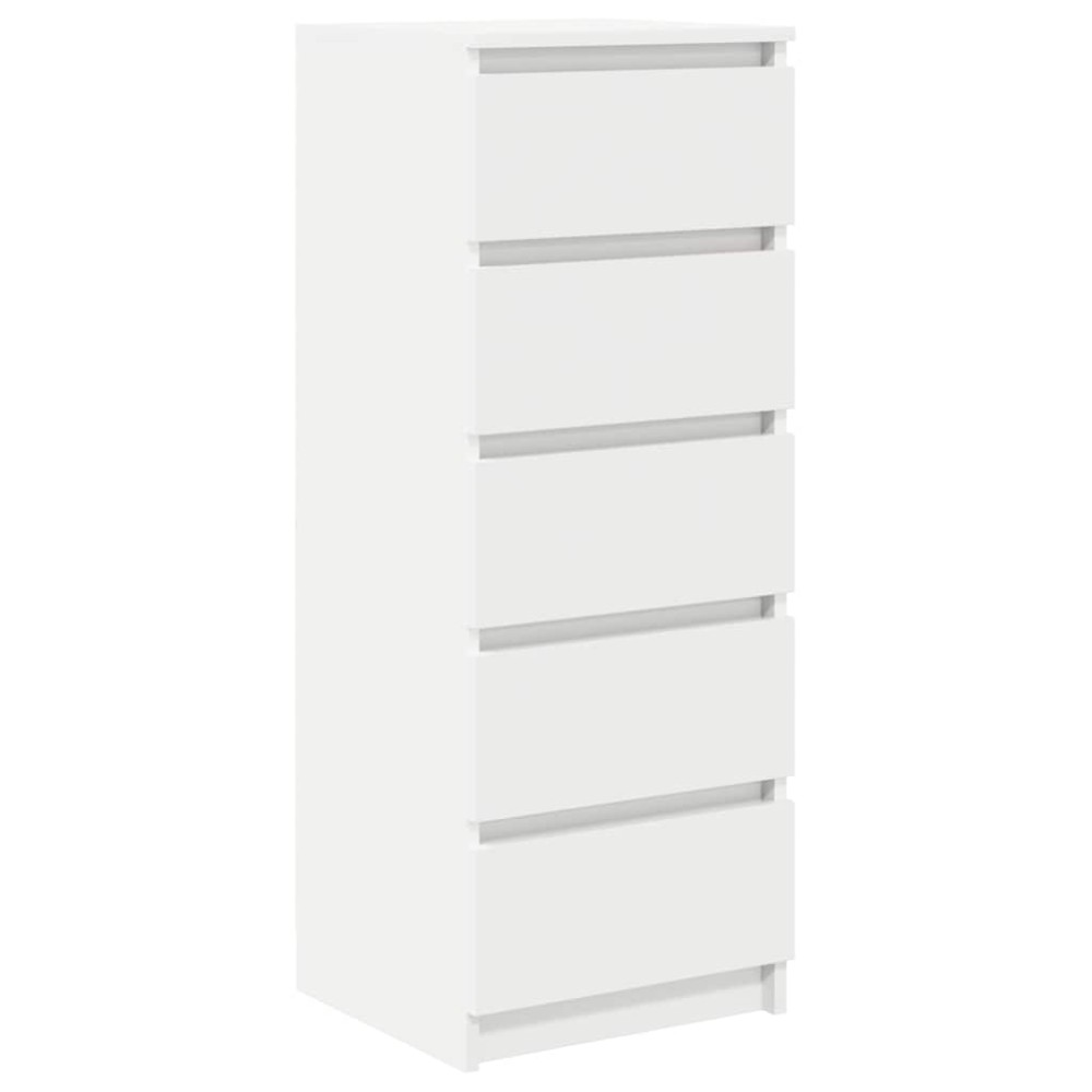 vidaXL Συρταριέρα με Συρτάρια Λευκή 37,5x35x99 εκ. από Επεξ. Ξύλο