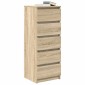 vidaXL Συρταριέρα με Συρτάρια Sonoma Δρυς 37,5x35x99εκ. από Επεξ. Ξύλο