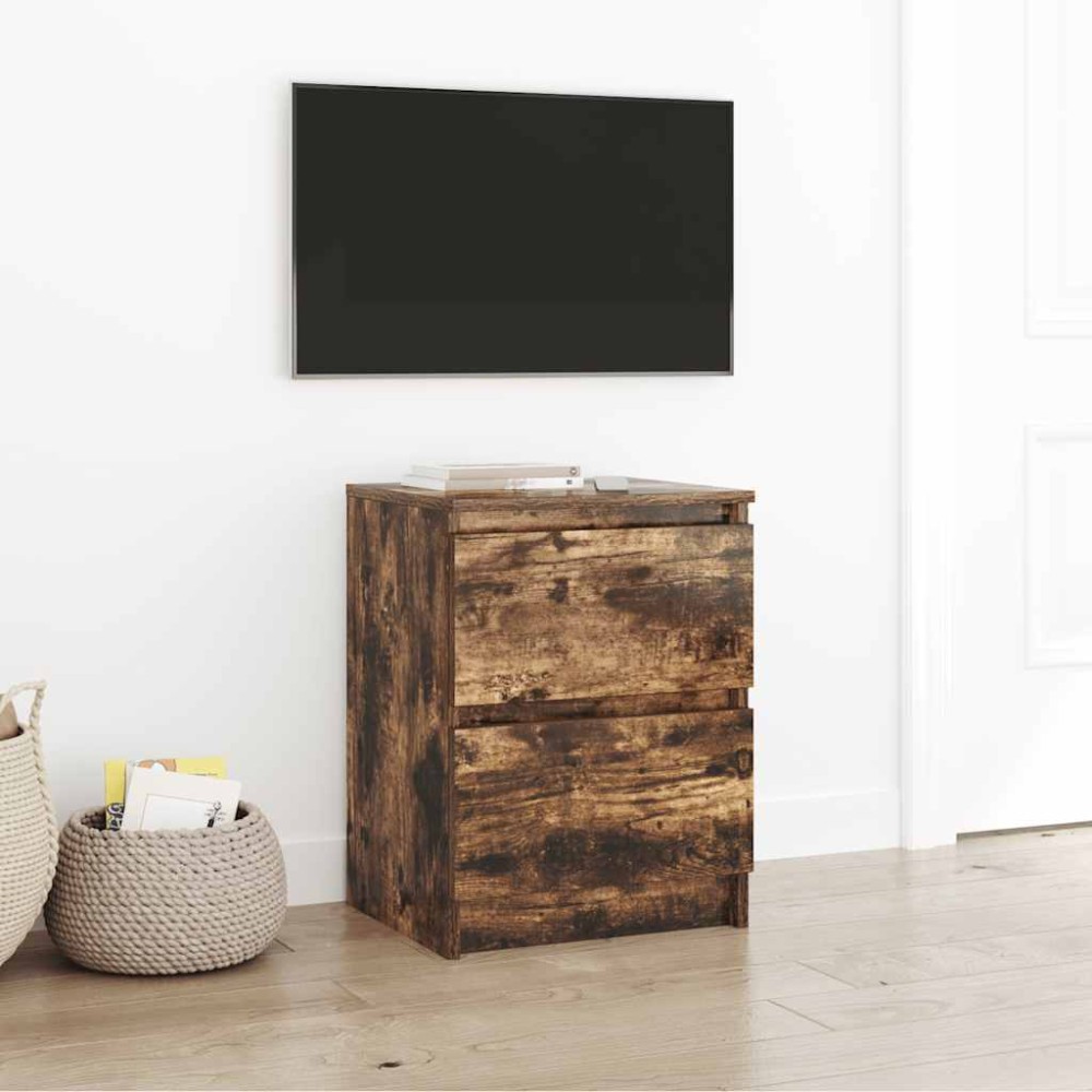 vidaXL Έπιπλο Τηλεόρασης από Καπνιστή Δρυς 40x35x54 εκ. από Τεχνητό Ξύλο