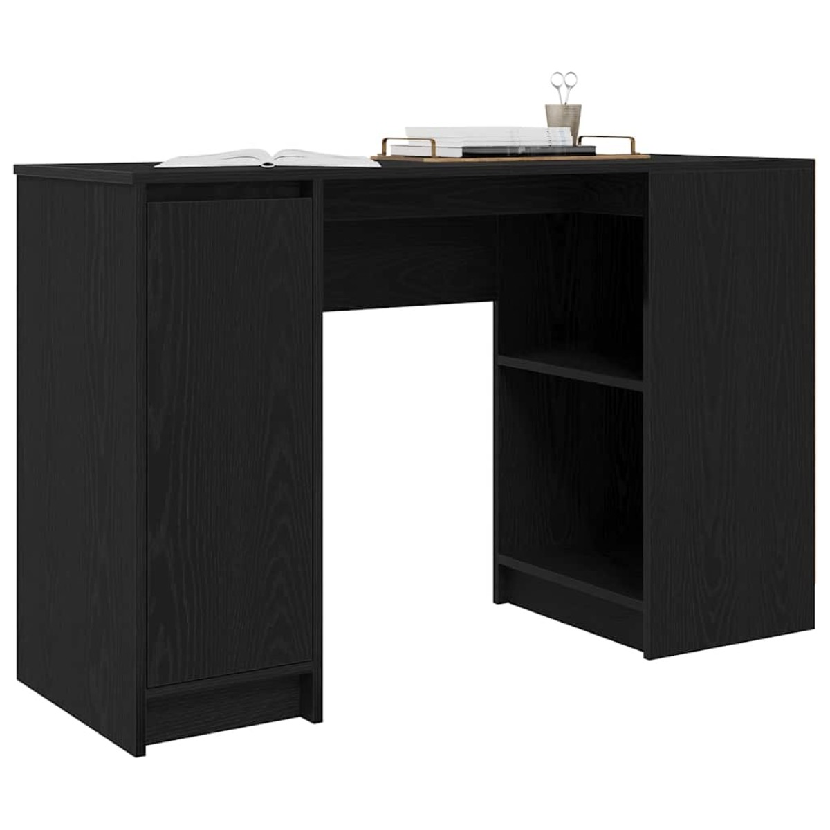 vidaXL Γραφείο Μαύρο Δρυς 120x42x76 εκ. από Επεξεργασμένο Ξύλο