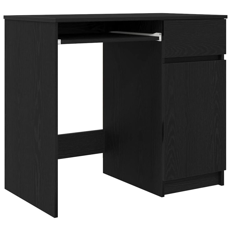vidaXL Γραφείο Μαύρο Δρυς 86x49x76 εκ. από Επεξεργασμένο Ξύλο