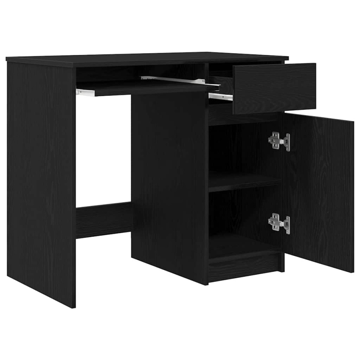 vidaXL Γραφείο Μαύρο Δρυς 86x49x76 εκ. από Επεξεργασμένο Ξύλο