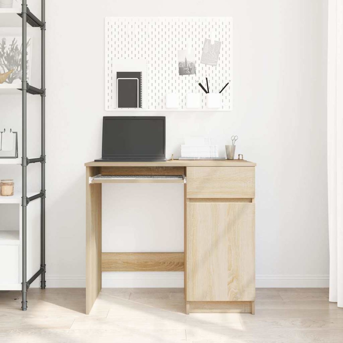 vidaXL Γραφείο Sonoma Δρυς 86x49x76 εκ. από Επεξεργασμένο Ξύλο