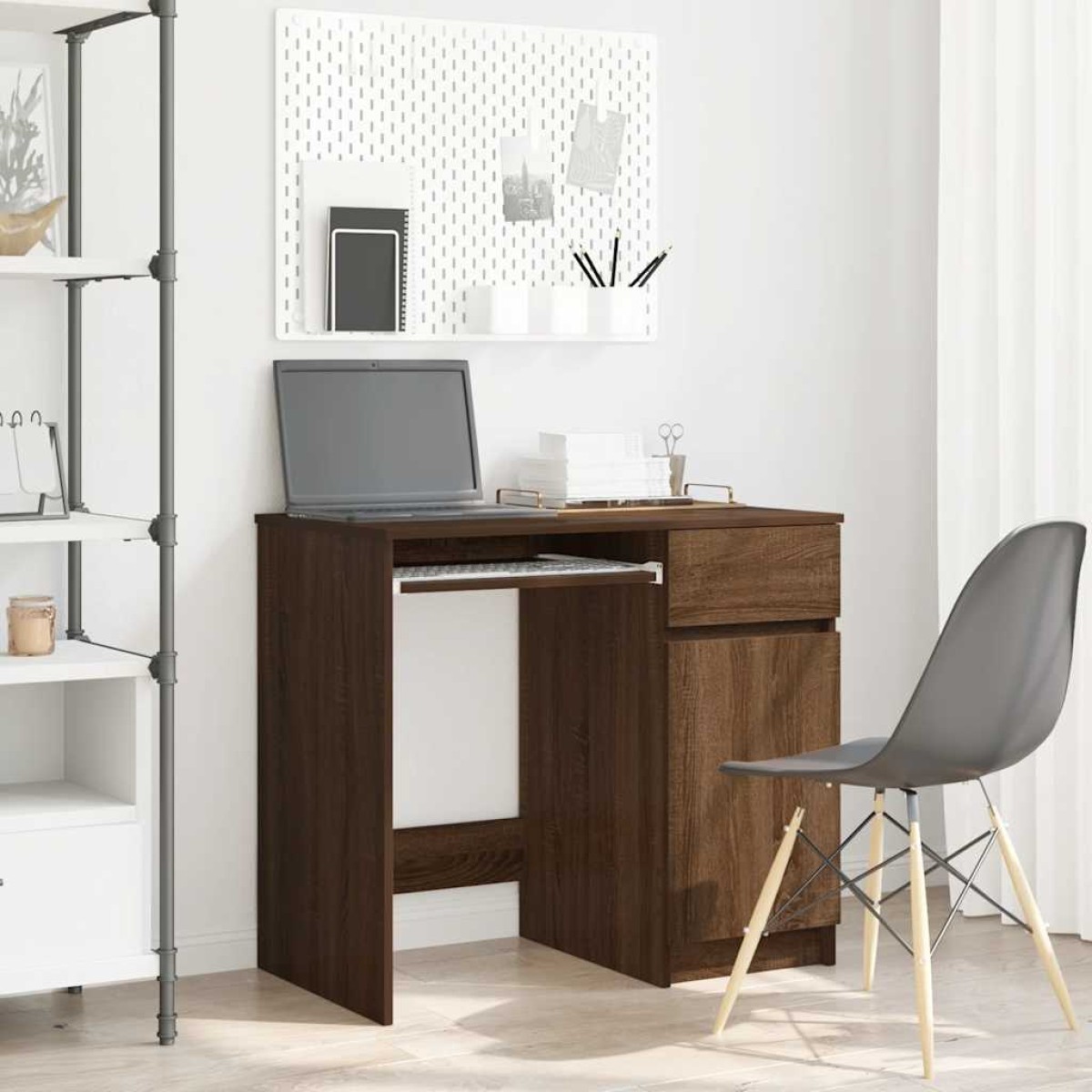 vidaXL Γραφείο Καφέ Δρυς 86x49x76 εκ. από Επεξεργασμένο Ξύλο