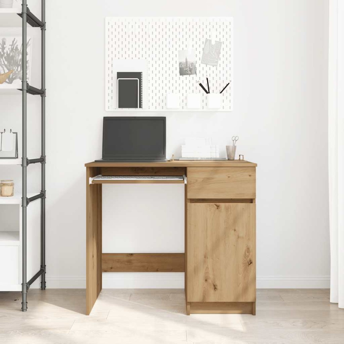 vidaXL Γραφείο Αρτισιανή Δρυς 86x49x76 εκ. από Επεξεργασμένο Ξύλο