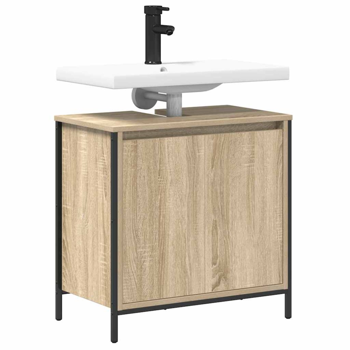vidaXL Ντουλάπι Νιπτήρα Μπάνιου Sonoma Δρυς 60x34,5x60 εκ.