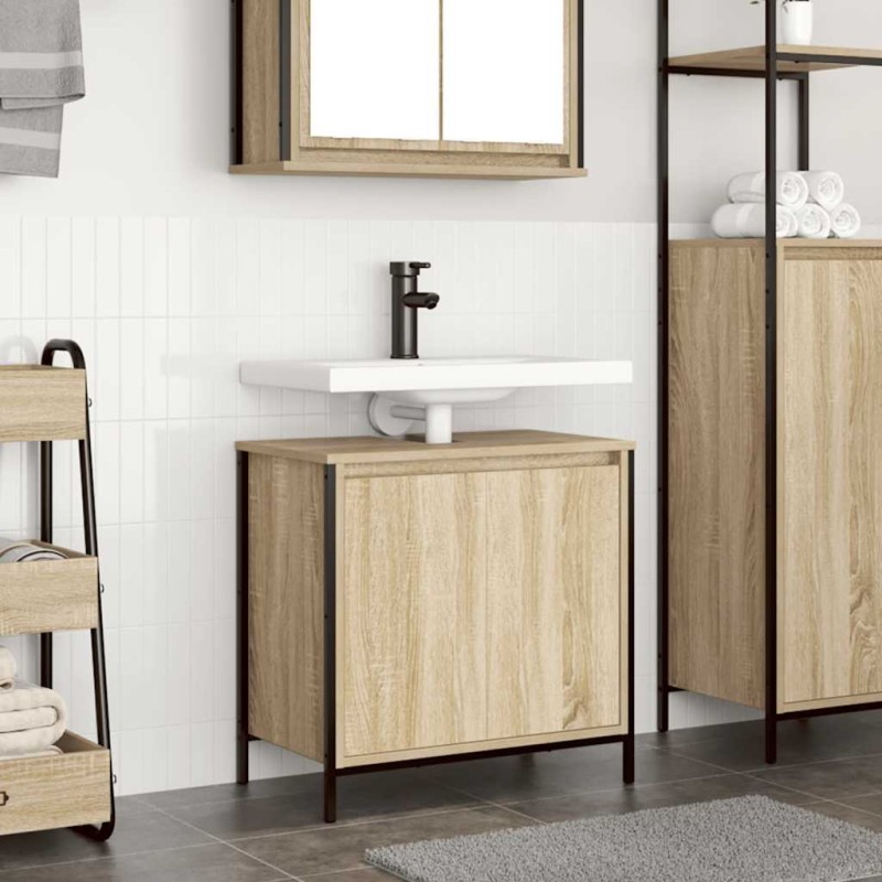 vidaXL Ντουλάπι Νιπτήρα Μπάνιου Sonoma Δρυς 60x34,5x60 εκ.